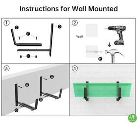 HFHOME rust-resistant powder-coated brackets secure pots along a patio wall.