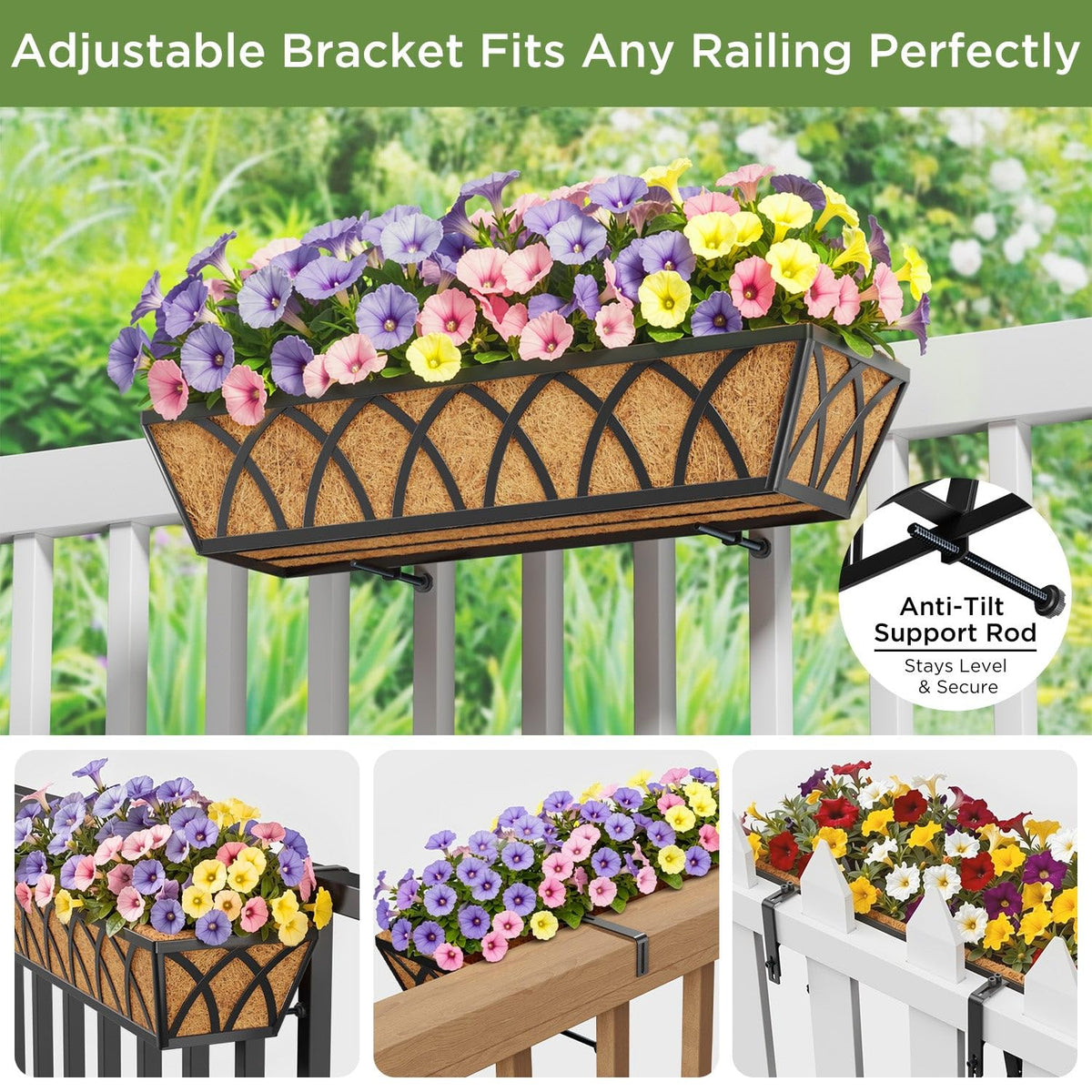 HFHOME coco liner inside planter for healthy hydration and drainage.