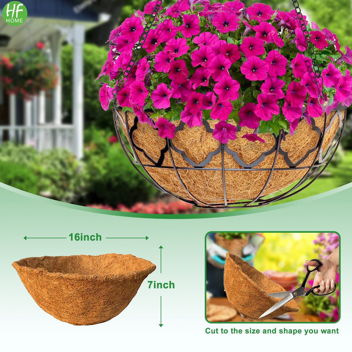 HFHOME cocoa fiber closeup reveals natural texture and density.
