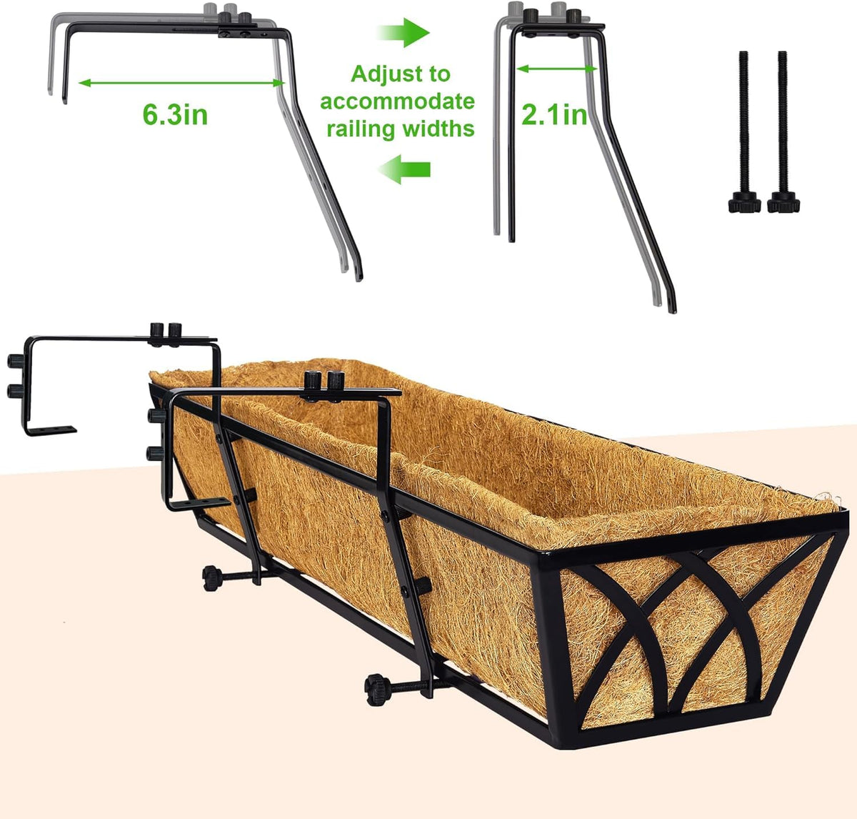 HFHOME deck rail display featuring lush flowers for curb appeal.