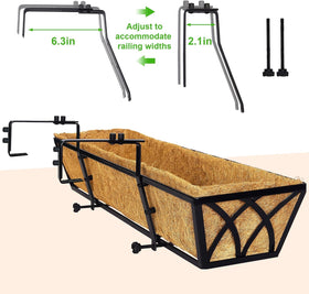 HFHOME deck rail display featuring lush flowers for curb appeal.