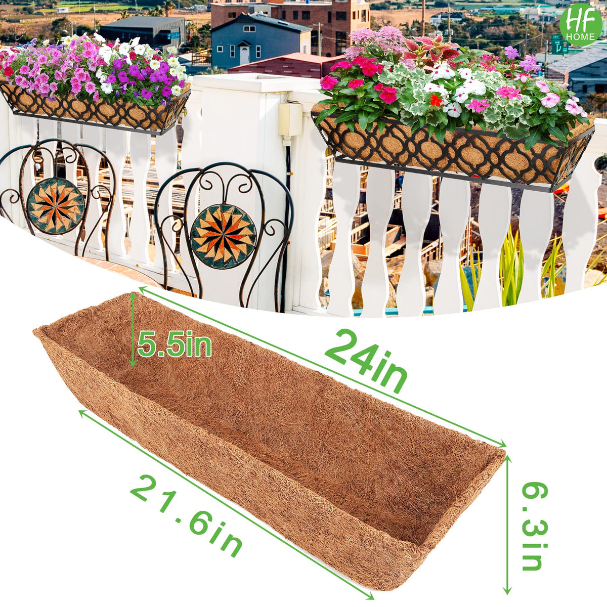HFHOME natural brown coco fiber liner for enhanced root environment