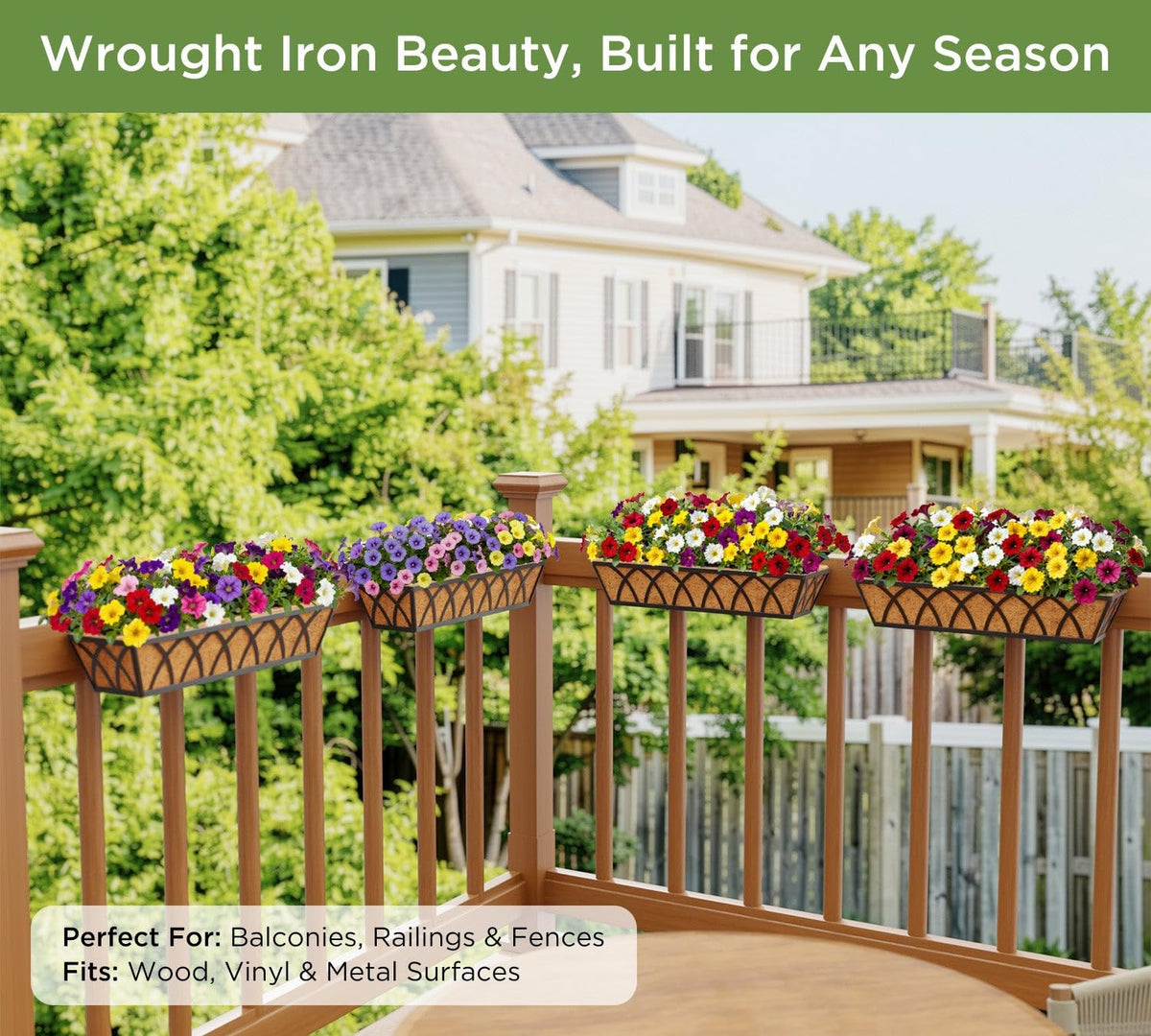HFHOME included support rod ensures stable railing mounting.