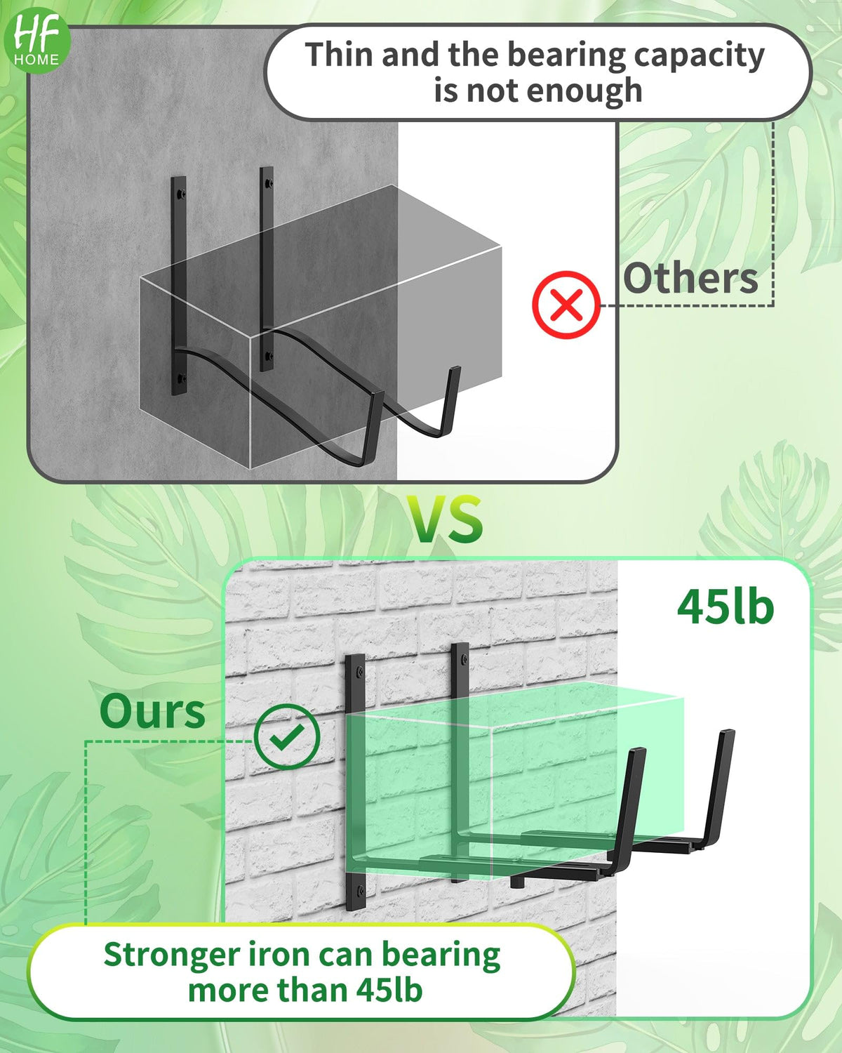 HFHOME window box holders upgrade indoor spaces with elegant plant displays.