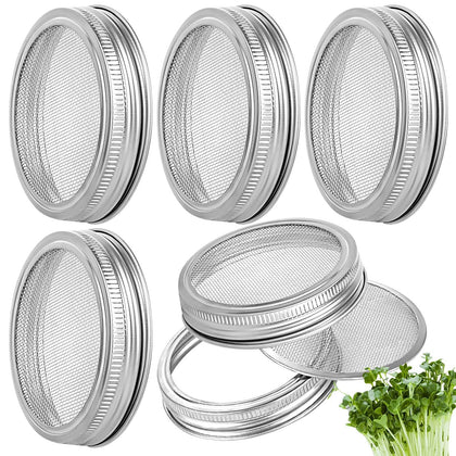HFXXAD sprouting lid wide-mouth jar shown on kitchen counter for fresh sprouts at home