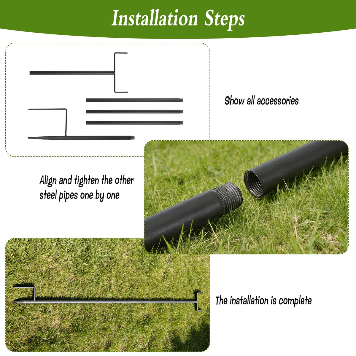 HFYZZ pointed-base stakes secure soil anchoring to prevent movement