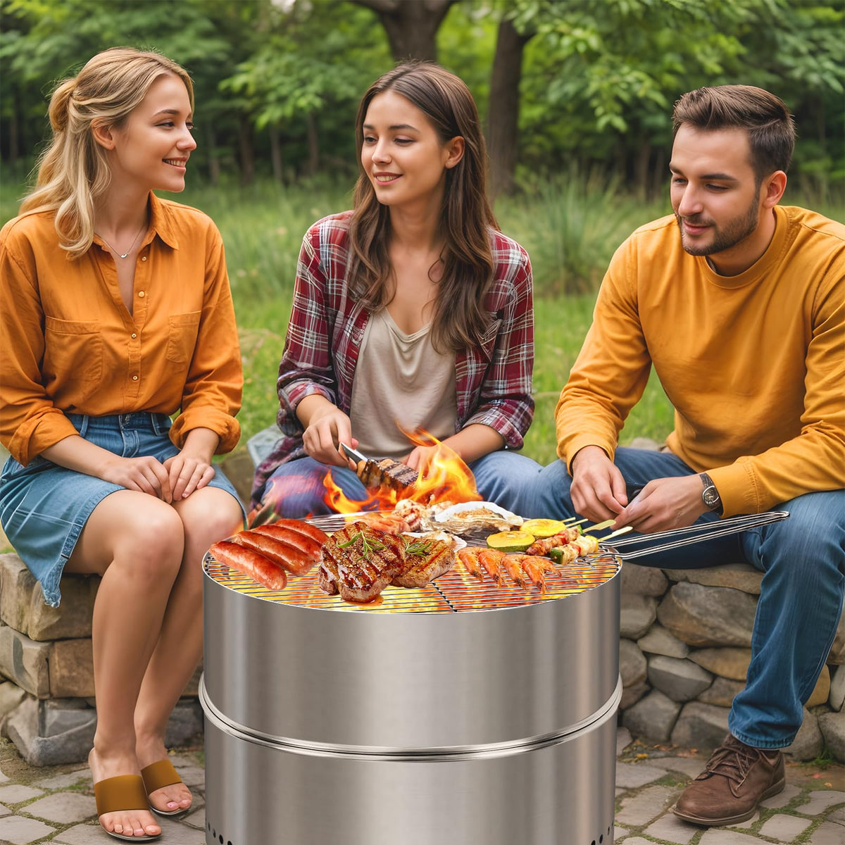 HGD 20-inch smokeless firepit portable with compact storage design