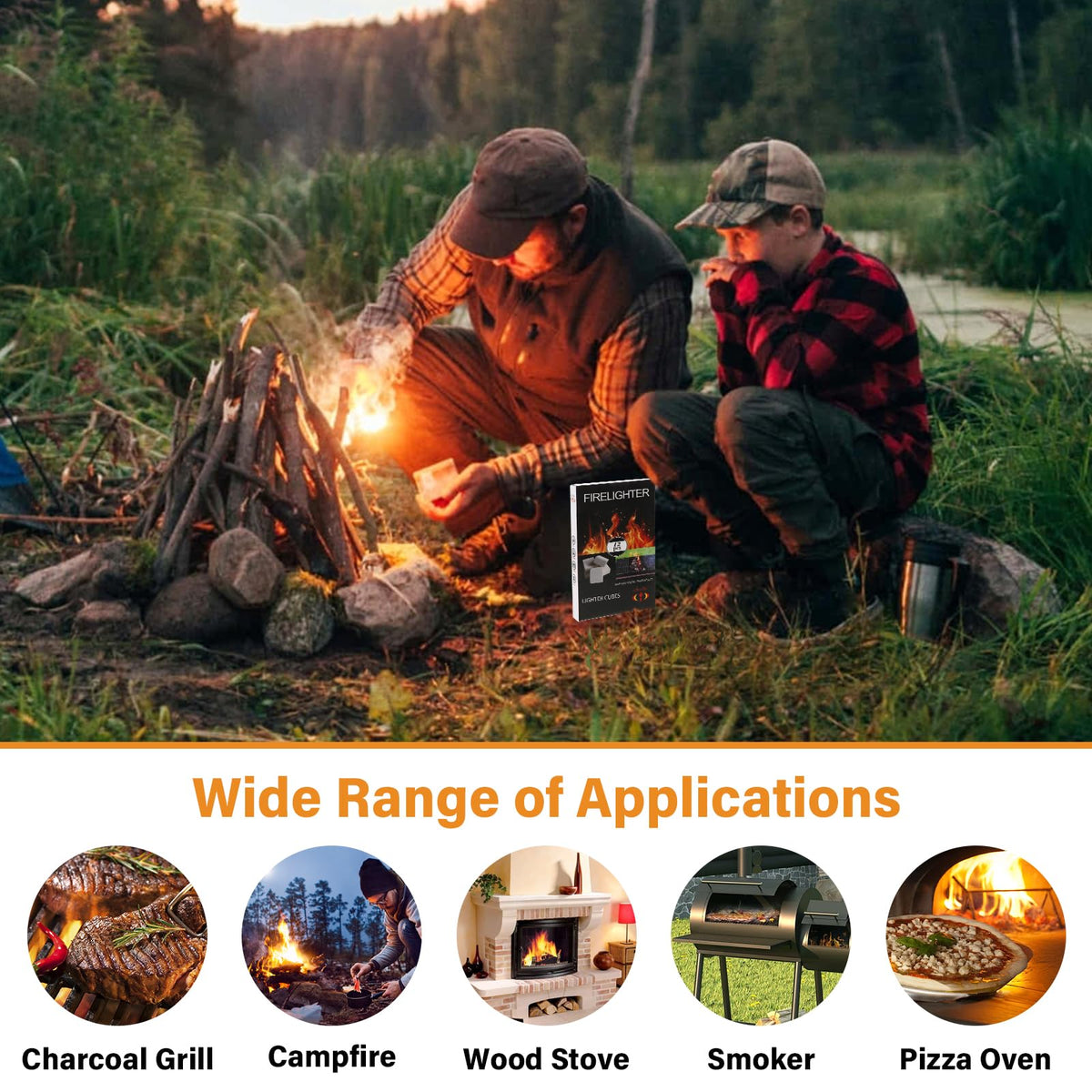 HGD weather-resistant starters burn for minutes even in damp conditions