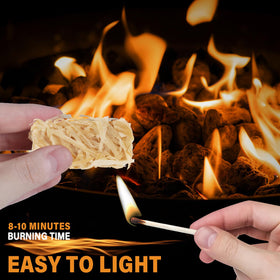 HGD fire starters at a campsite enabling rapid campfire ignition.