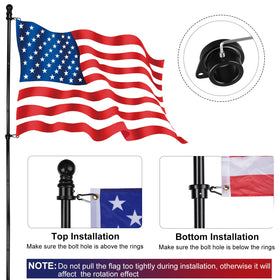 HPGOED aluminum hooks and carabiners provide sturdy flag attachments.