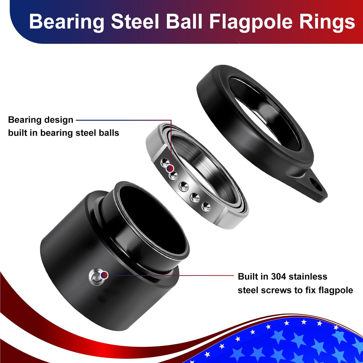 HPGOED tangle-free flagpole rotator prevents tangling during windy days.