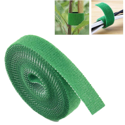 HGJST Plant Tape 32 ft green roll for secure plant support in windy weather.