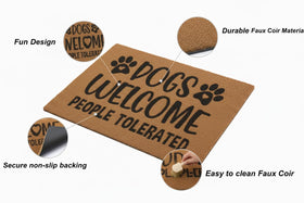 HH Family cat-meowdy cowboy design doormat, whimsical and inviting.