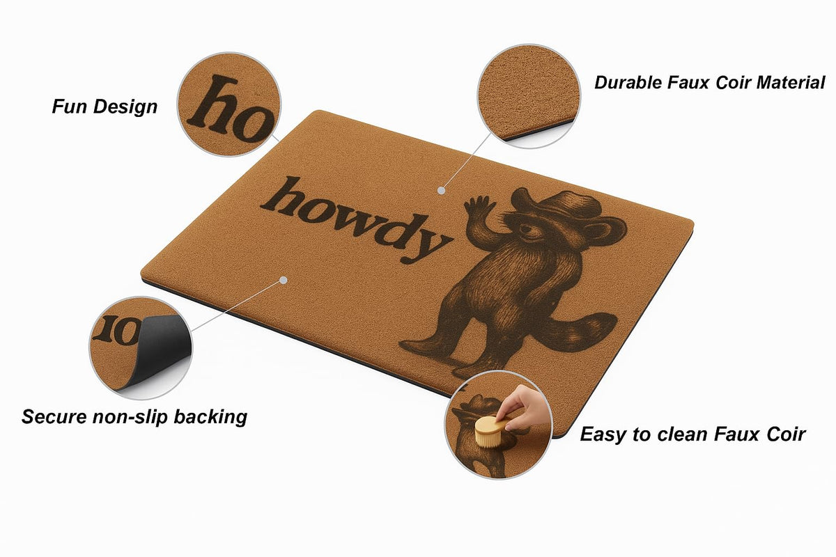 HH Family Howdy-1 weather-resistant outdoor rug withstands rain and sun.