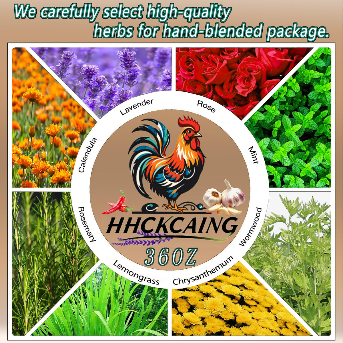 HHCkcaing all-natural chili blend chicken coop bedding herbs enhances flavor-rich treats and supports digestion.