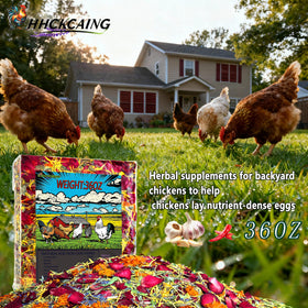 HHCkcaing backyard chicken herbal supplement offers a natural boost for healthy appetite and immunity.