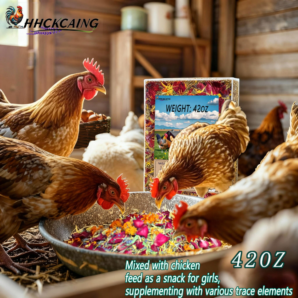 HHCkcaing nesting box herbs spread in bedding for a cleaner, more pleasant coop