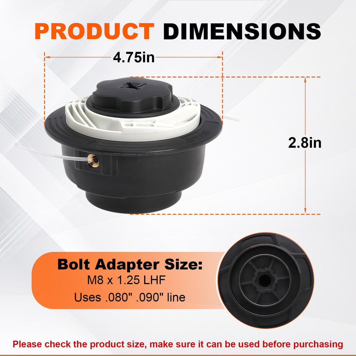HHLZDHH C6-2 trimmer head on FS50 close-up highlighting durable nylon lines