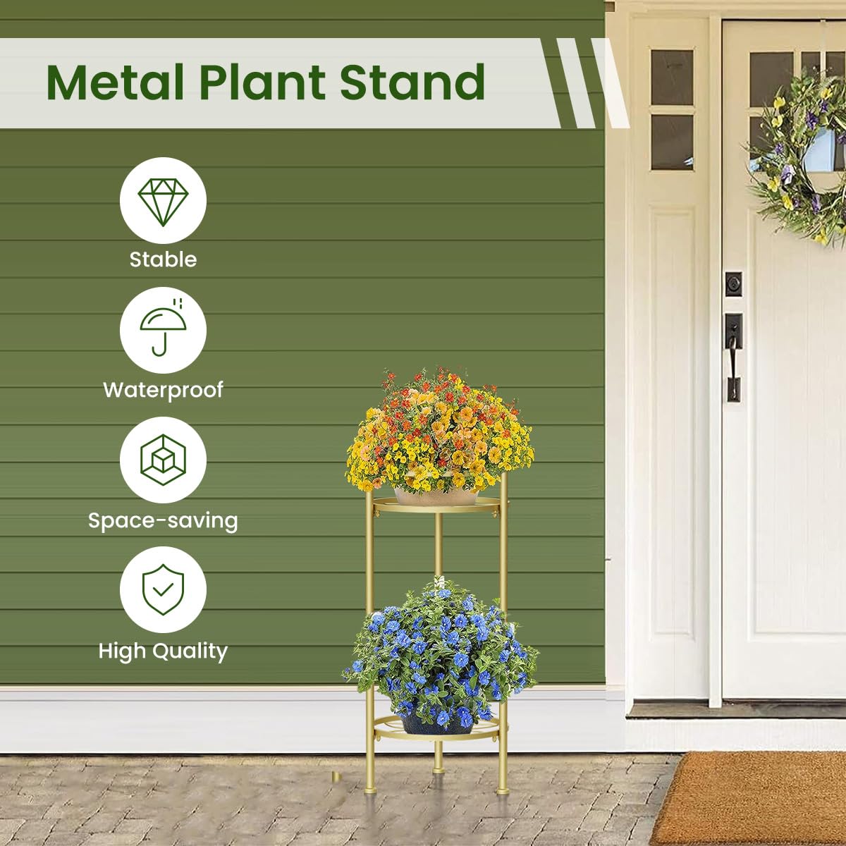 H HOMEXIN plant stand ships with assembly wrench for quick setup.