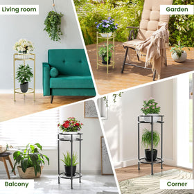 H HOMEXIN plant stand suitable for indoor and outdoor spaces with waterproof finish.