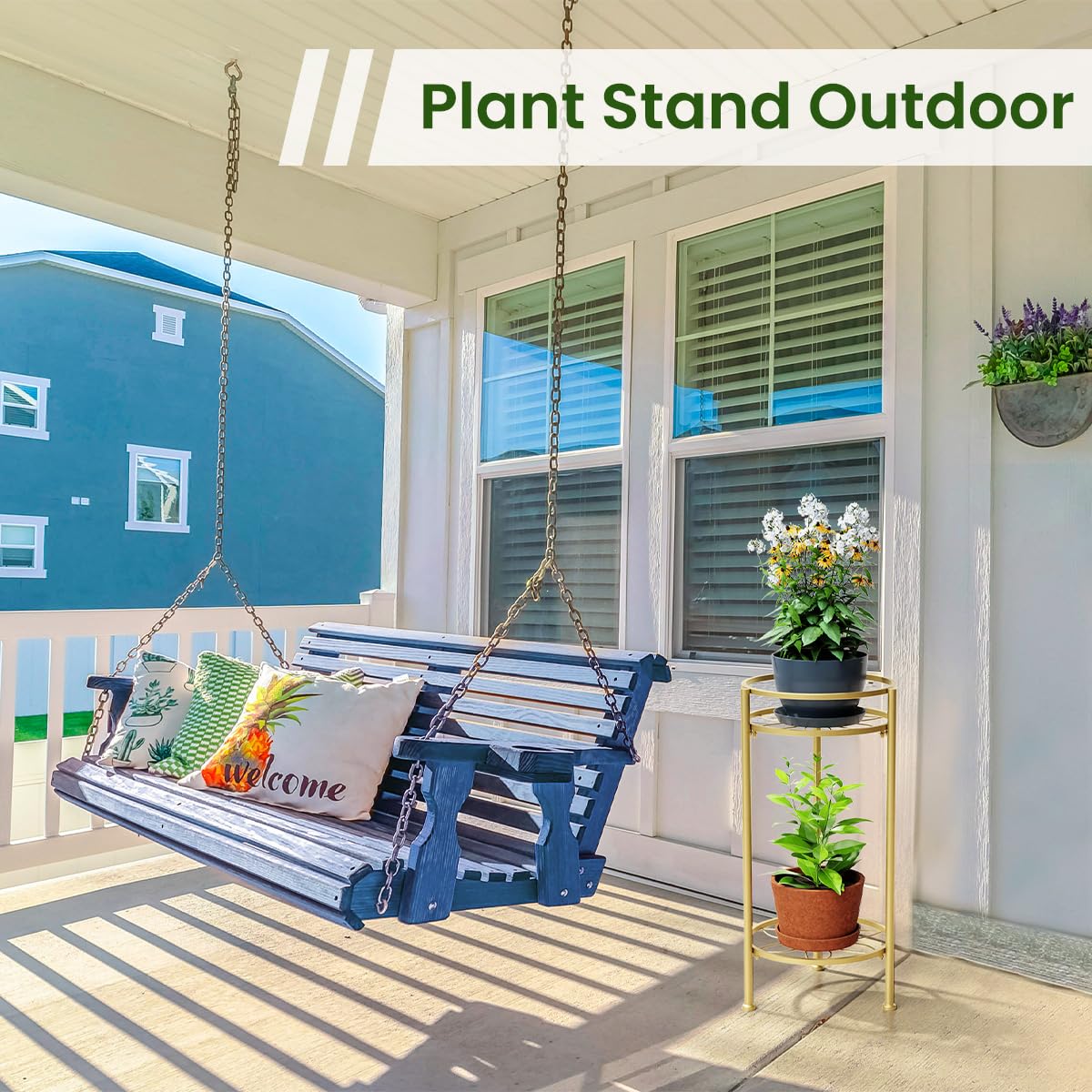 H HOMEXIN plant stand with sturdy triangle base supports up to 100 lb.