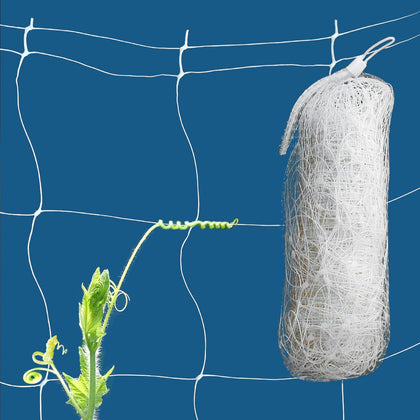 HHTHH white trellis netting, 100ft length, ready to support climbing plants.
