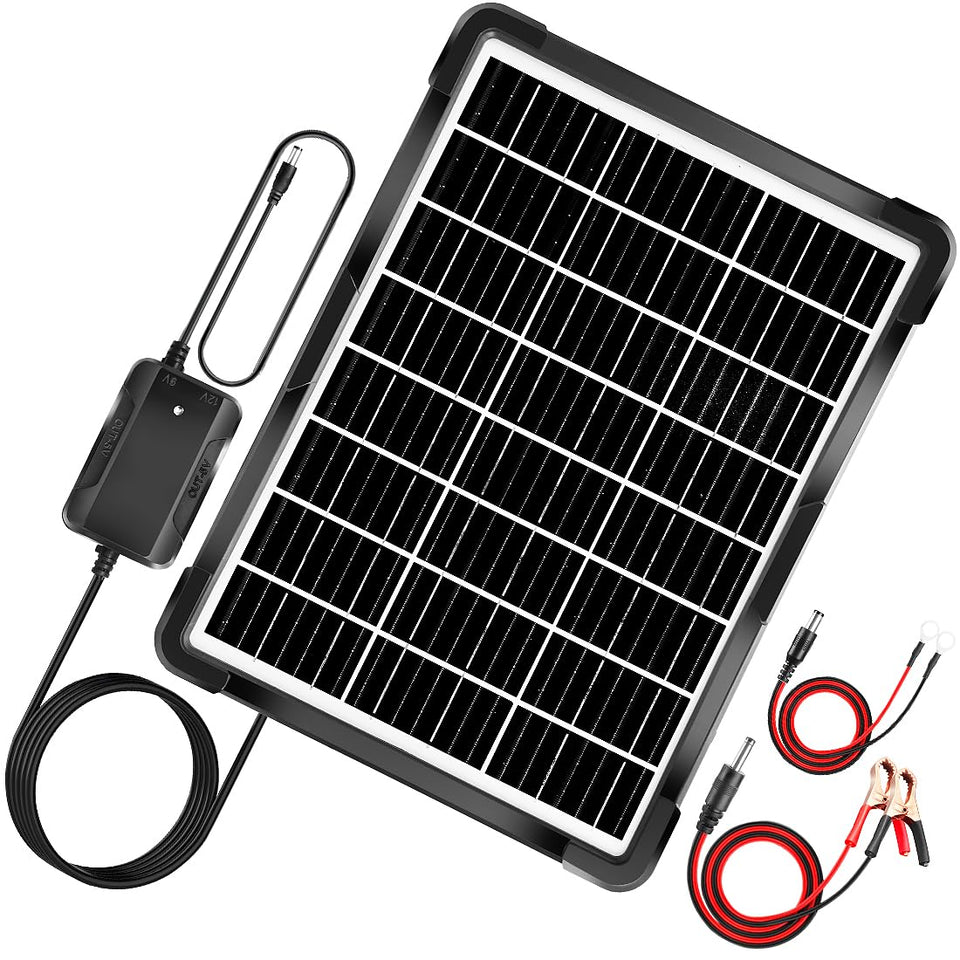 Hhuiyu 20W solar panel front view for outdoor charging and durability