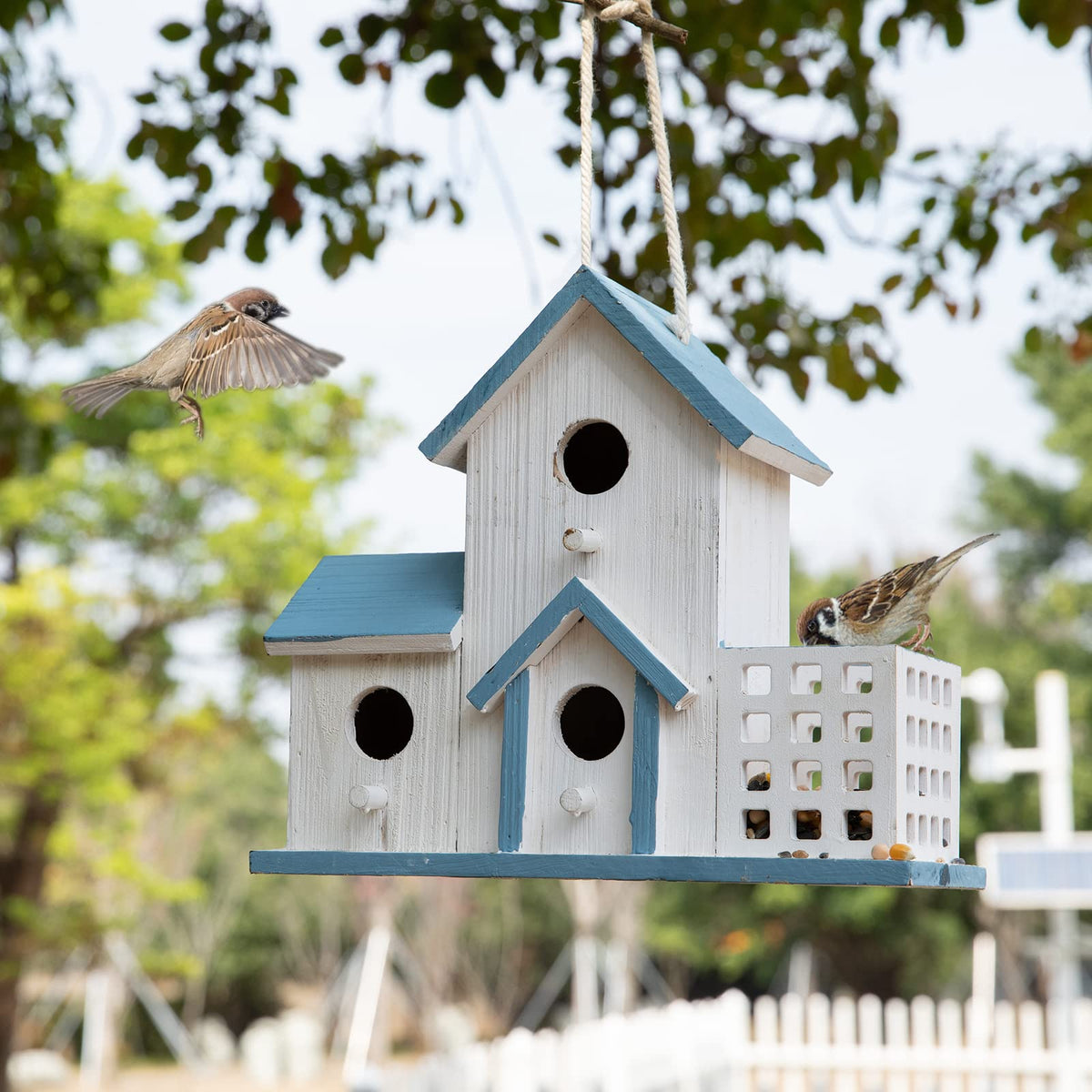 HHWODB Birdhouse handwoven rope for sturdy hanging