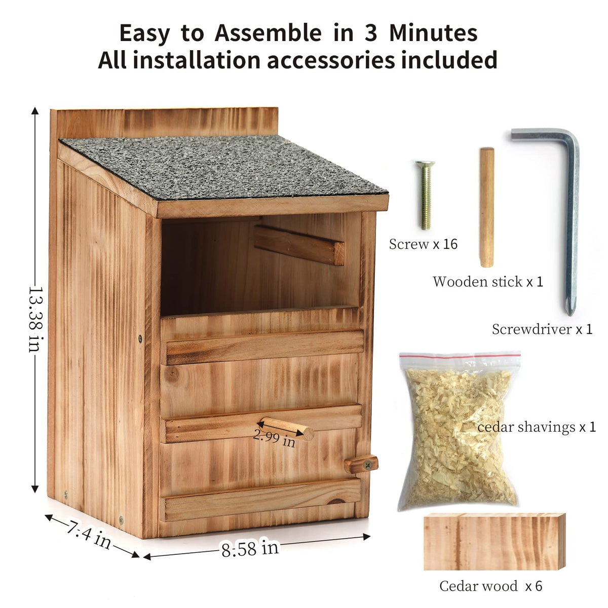 HHWODB Owl House large natural cedar wood emphasizes durable, natural appeal
