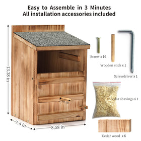 HHWODB Owl House large natural cedar wood emphasizes durable, natural appeal