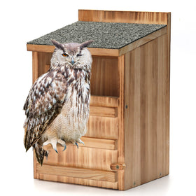 HHWODB Owl House outdoor hanging habitat ideal for backyard owl viewing