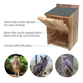 HHWODB Owl House safety latch enables easy cleaning between visits