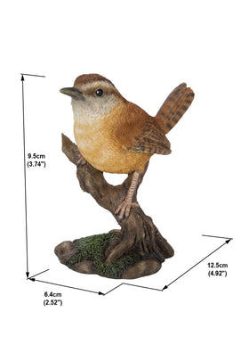 Hi-Line Carolina Wren on Stump accent piece for home decor or garden.