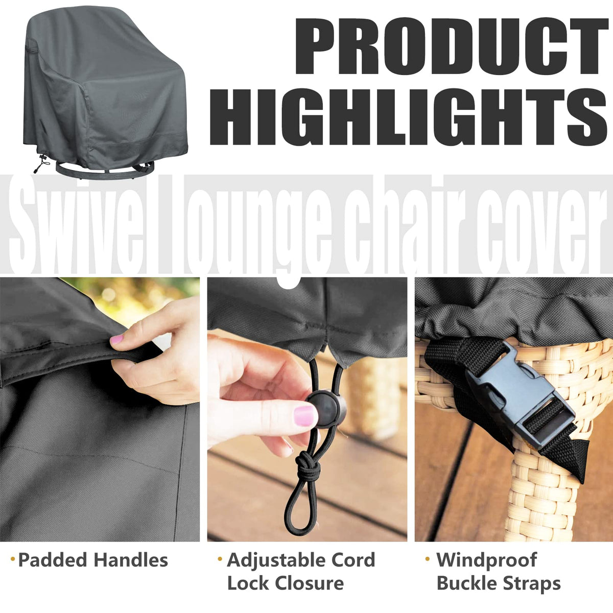 Hi-Your-Cover cover uses wind buckles and rope to stay in place