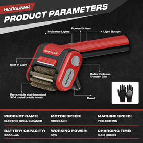 HIADGUNNR fast Type-C charging powers up quickly for extended cleaning sessions.