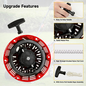HIAORS GX160 recoil rope and handle simplify maintenance and replacements.