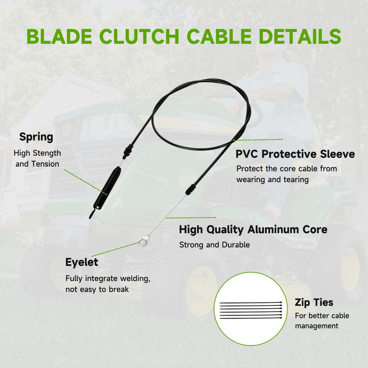 HIAORS cable compatible with Husqvarna YT series and similar models