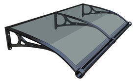 Hiapes door entrance awning closeup panel showing UV protection and clear weather shield