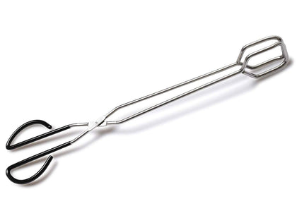Hiash 16-inch kitchen scissor tongs full view showing long reach for safe grilling