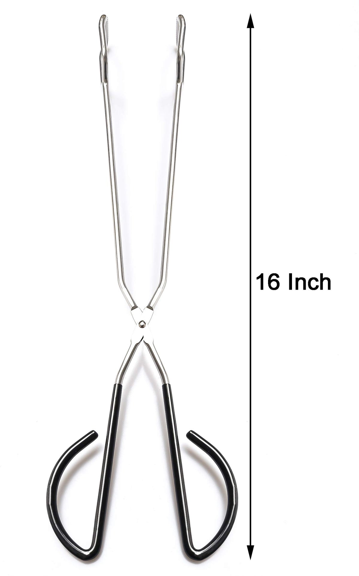 Hiash 16-inch scissor tongs red grip close-up emphasizing non-slip grip for secure handling
