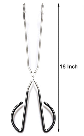 Hiash 16-inch scissor tongs red grip close-up emphasizing non-slip grip for secure handling