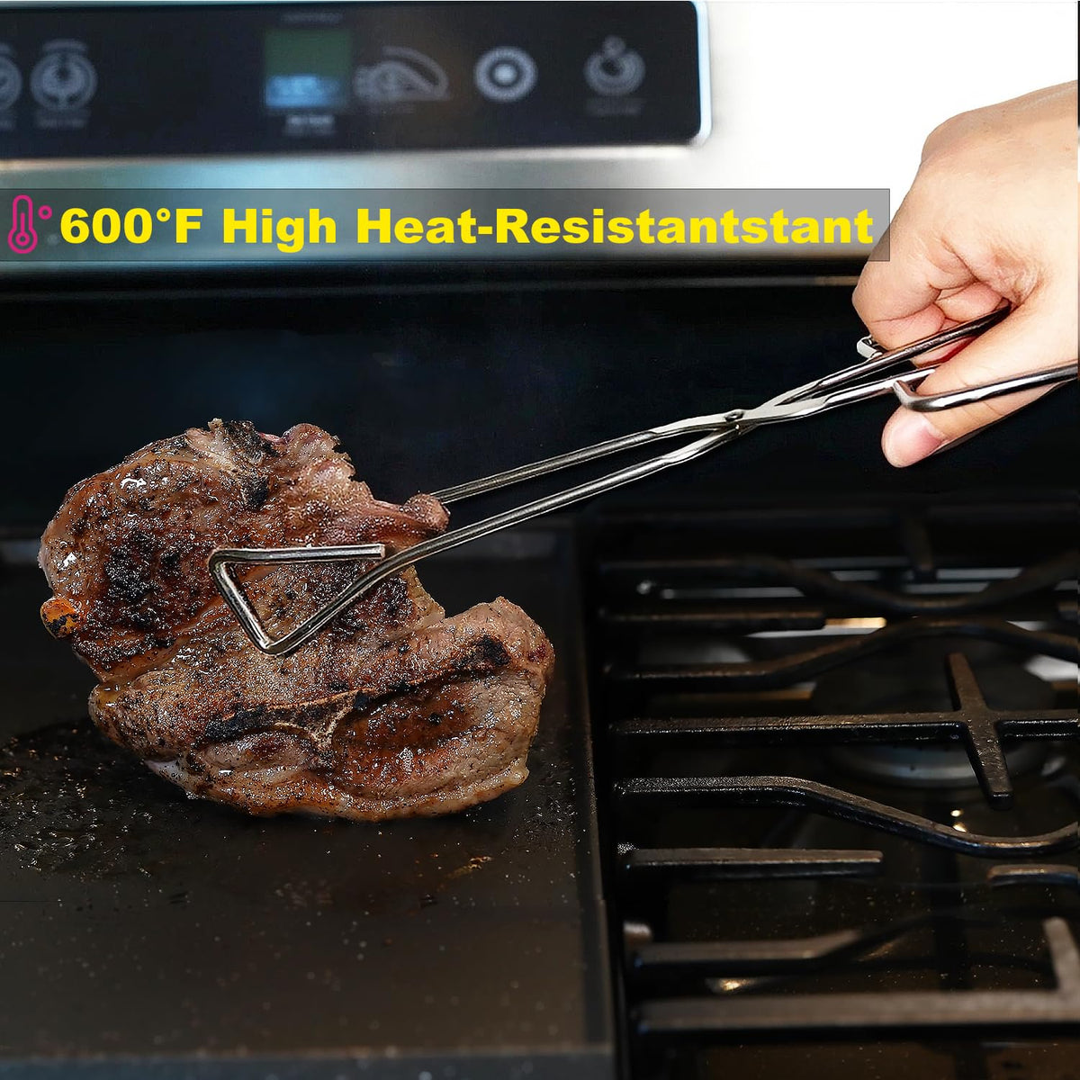 Hiash tongs with hanging hole for easy kitchen storage