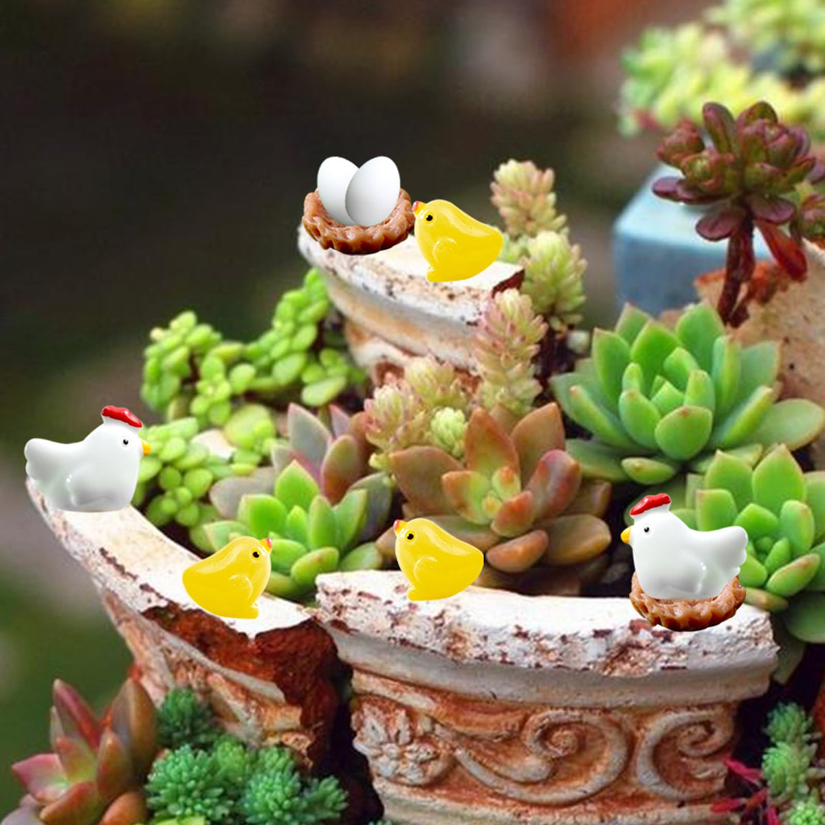 Hiawbon desk decor mini garden scene enhances workspace charm