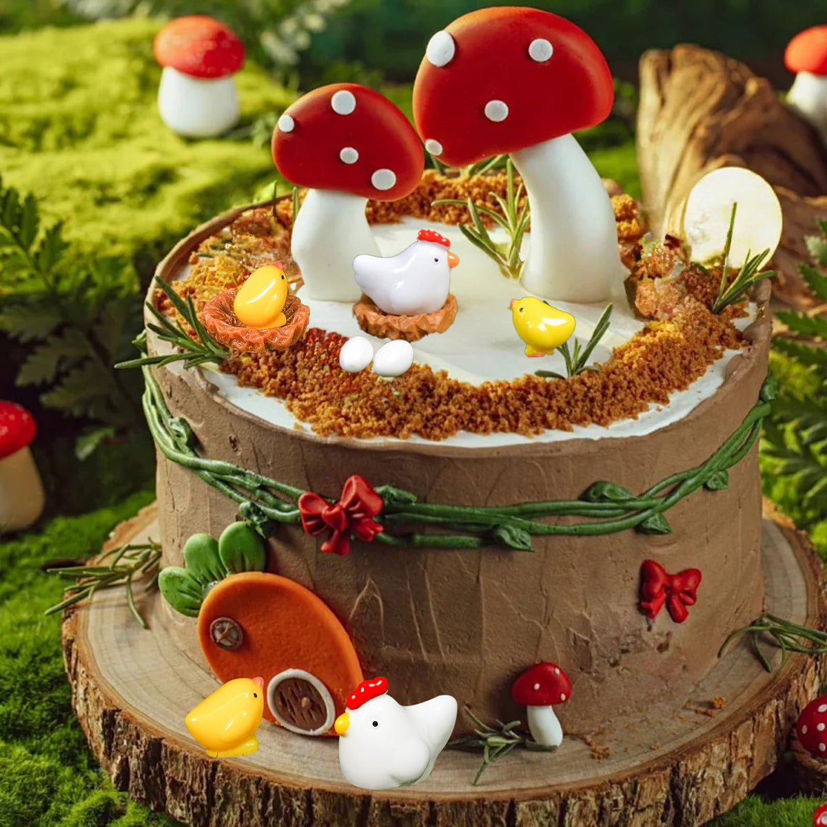 Hiawbon fairy garden chicken scene brings whimsy to outdoor displays