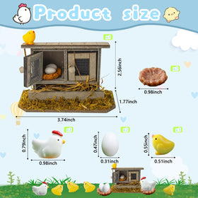 Hiawbon hen and chick figures enliven DIY mini landscapes