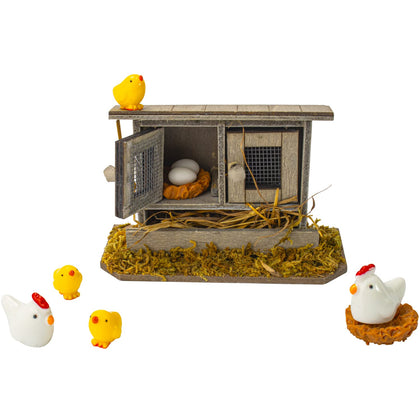 Hiawbon miniature chicken coop ornament adds nostalgic charm to fairy gardens