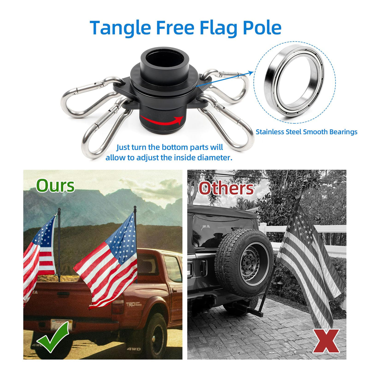 HIBLE flag pole includes 1-year warranty and responsive customer service.