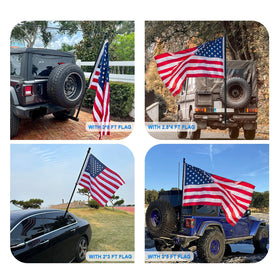HIBLE flag pole with 1-inch diameter designed for vehicle mounts and hitch brackets.