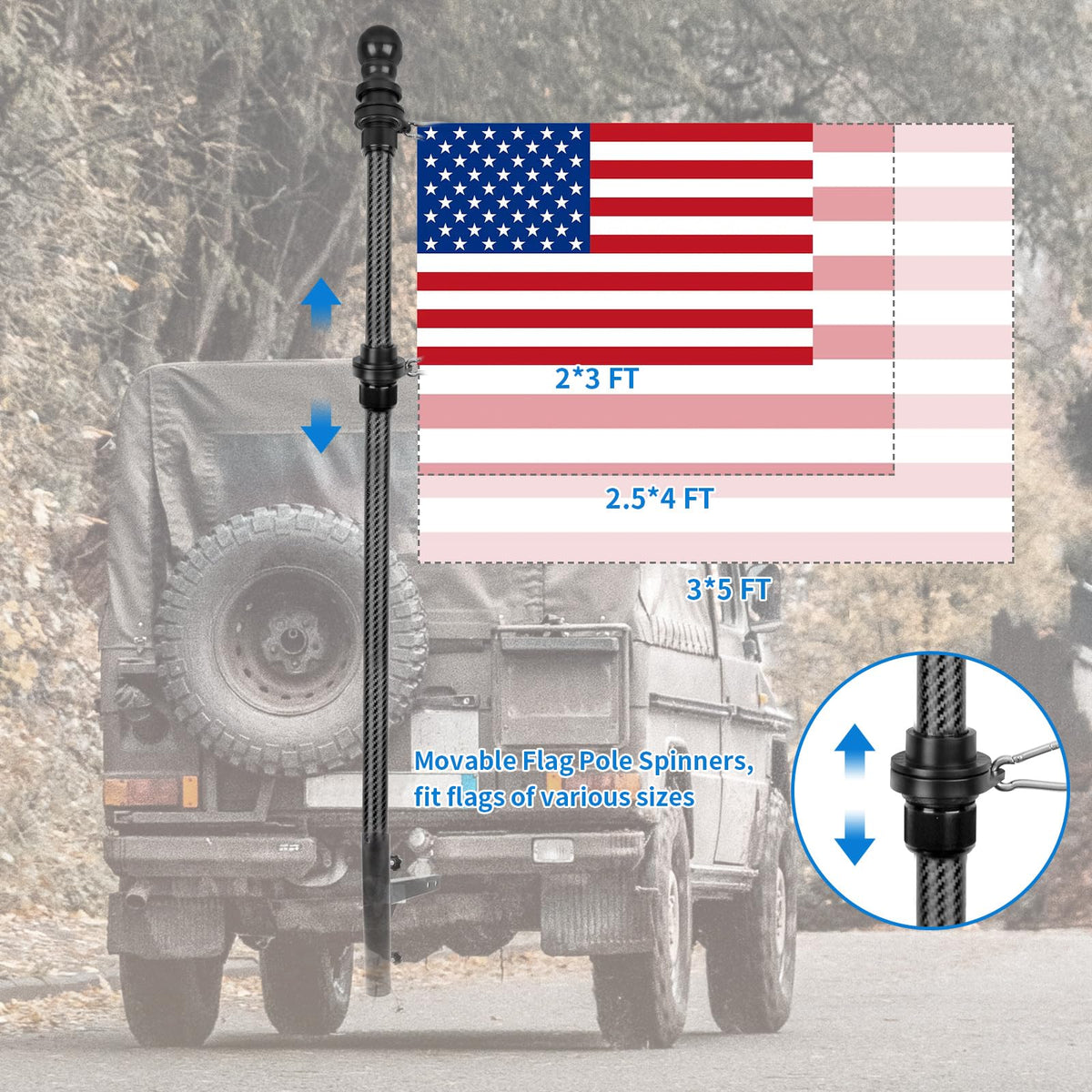 HIBLE weatherproof carbon fiber flag pole resists corrosion under outdoor conditions.