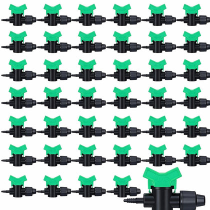 Hiboom 50-pcs drip tape fittings showing 5/8 in to 16 mm connections for efficient irrigation.